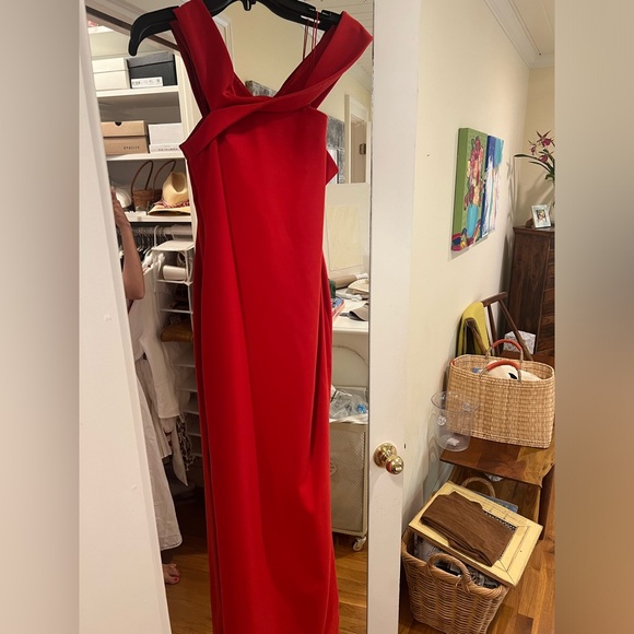 Likely Dress 4 Red Darrah Off Shoulder Long Double Slit Evening Gown Formal - Picture 7 of 8